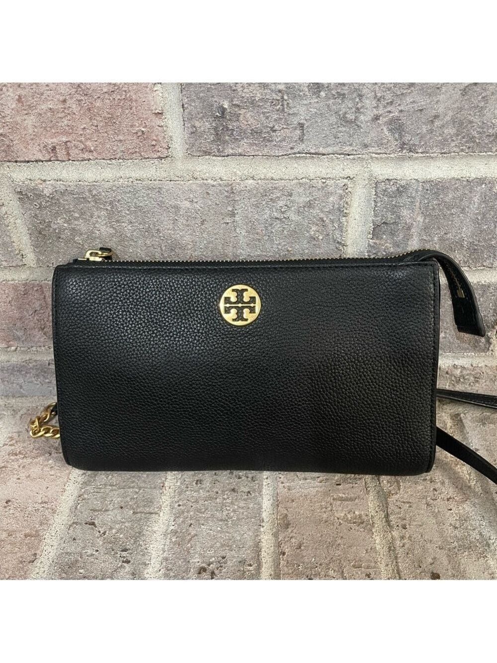 Tory Burch Black Crossbody Bag with Gold Logo